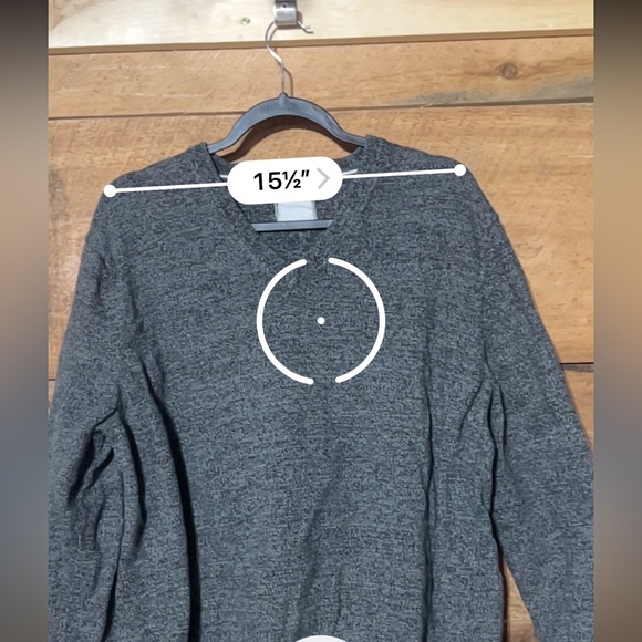 Vintage Men’s Small Express Gray Long sleeve V neck sweater - Picture 9 of 9